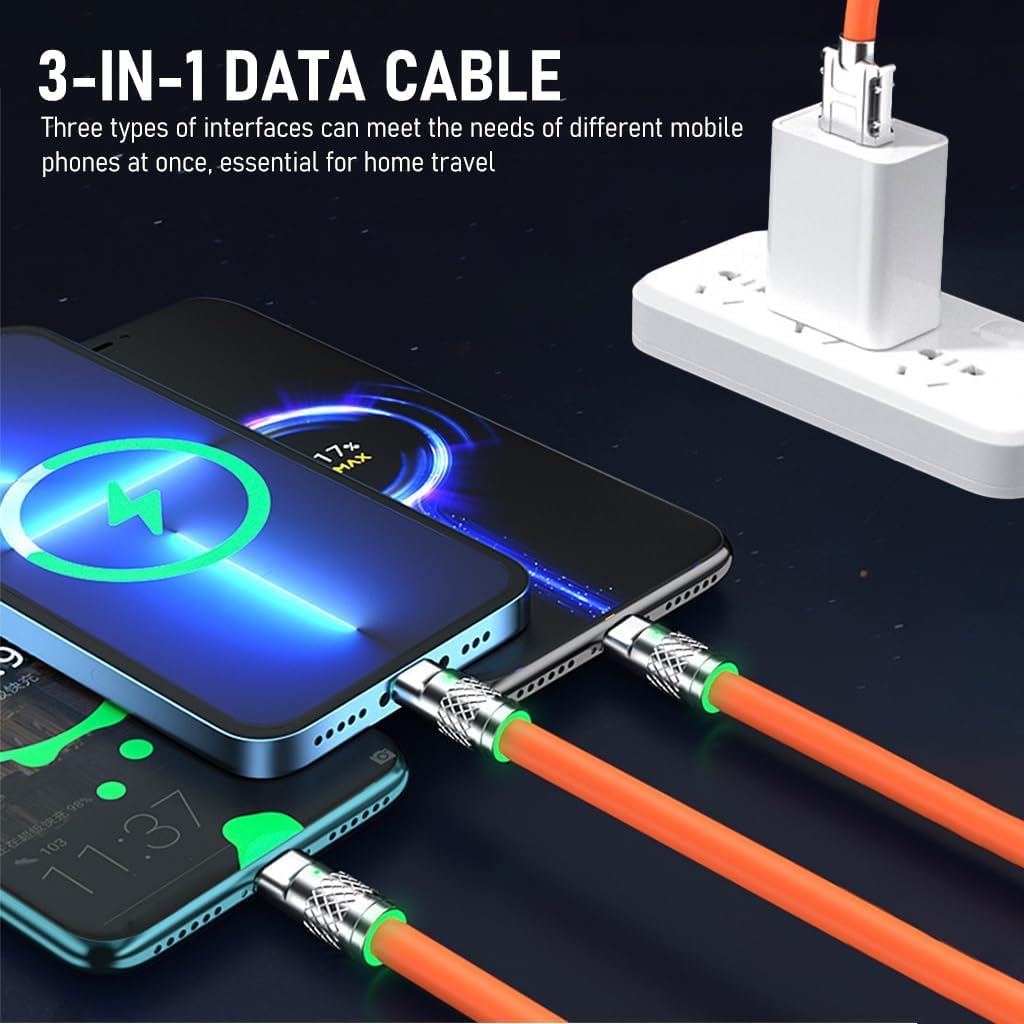 ⚡ 120W 3-in-1 Fast Charging Data Cable