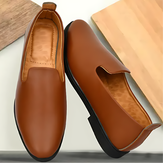 New Handmade Black Leather Formal Penny Loafer Dress, Office Shoes For Mens