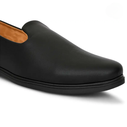 New Handmade Black Leather Formal Penny Loafer Dress, Office Shoes For Mens
