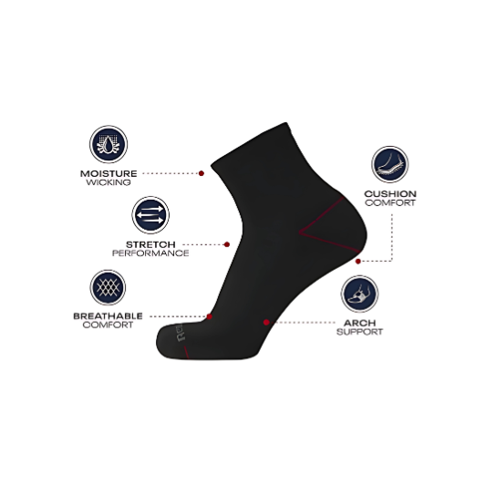 DryFit Performance Comfort Socks – Cushion & Grip ( PACK OF 6 )